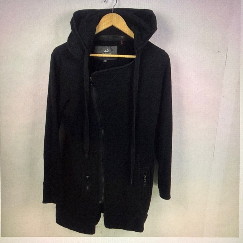 PUSCH Women's Long Coat Hood Black Size Large